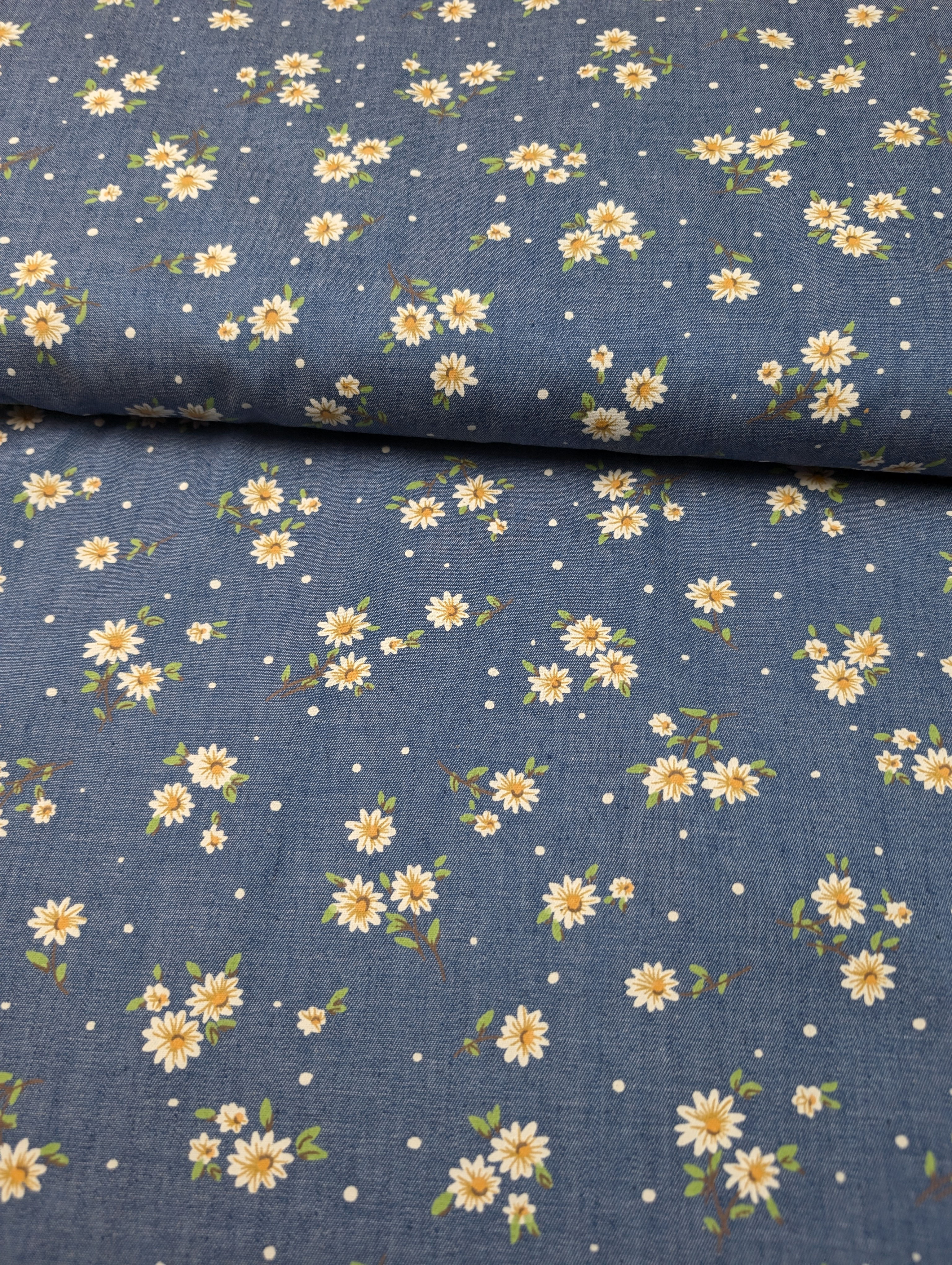 Daisy Printed 100% Cotton Denim