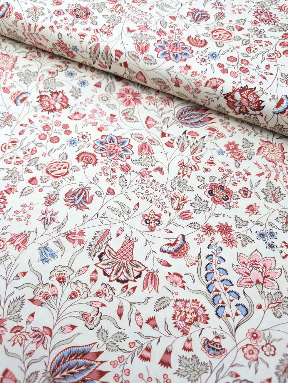 Thumbnail: Dutch Heritage DHER1025 Ecru Print 100% Cotton Fabric