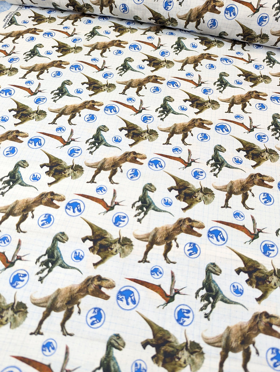 Thumbnail: Jurassic World Stamps 100% Cotton Fabric