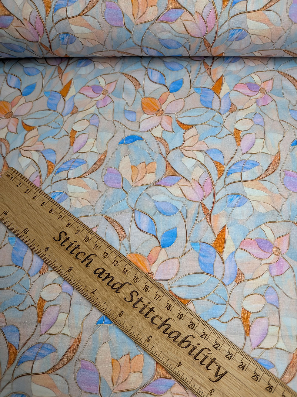 Thumbnail: Rose and Hubble Pastel Flowers 100% Cotton Poplin Fabric
