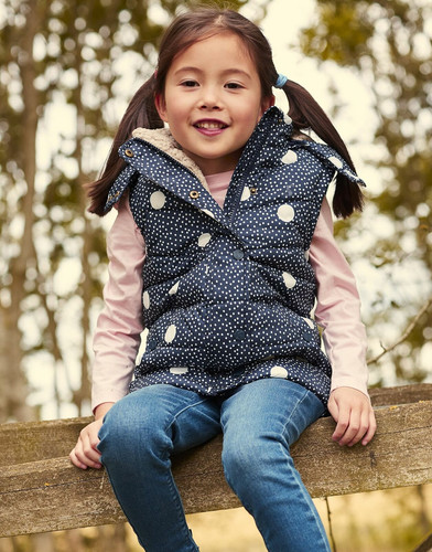 Joules Girls Wren Navy Spot 2 In 1 Coat 
