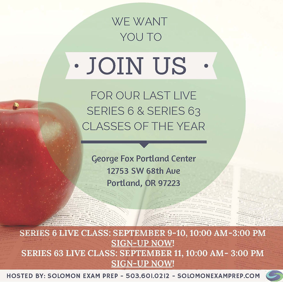 Series 6 & 63 Live Class Flyer