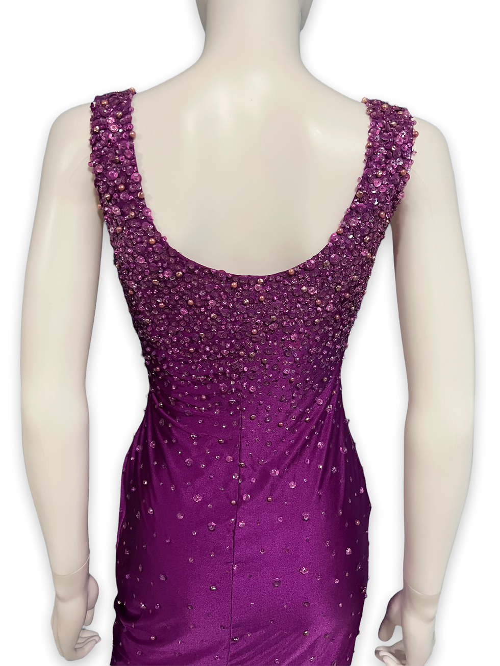 Thumbnail: Gianni Versace S/S 1996 Beaded Runway Purple Embellished Dress