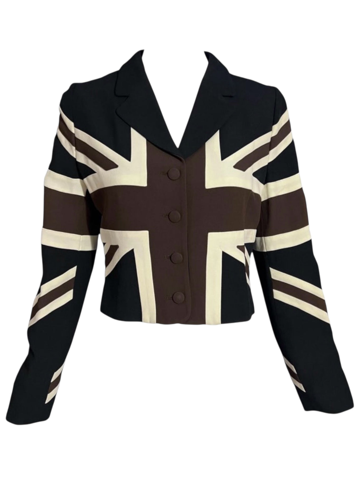 1990’s Moschino Cheap & Chic British Flag Cropped Jacket