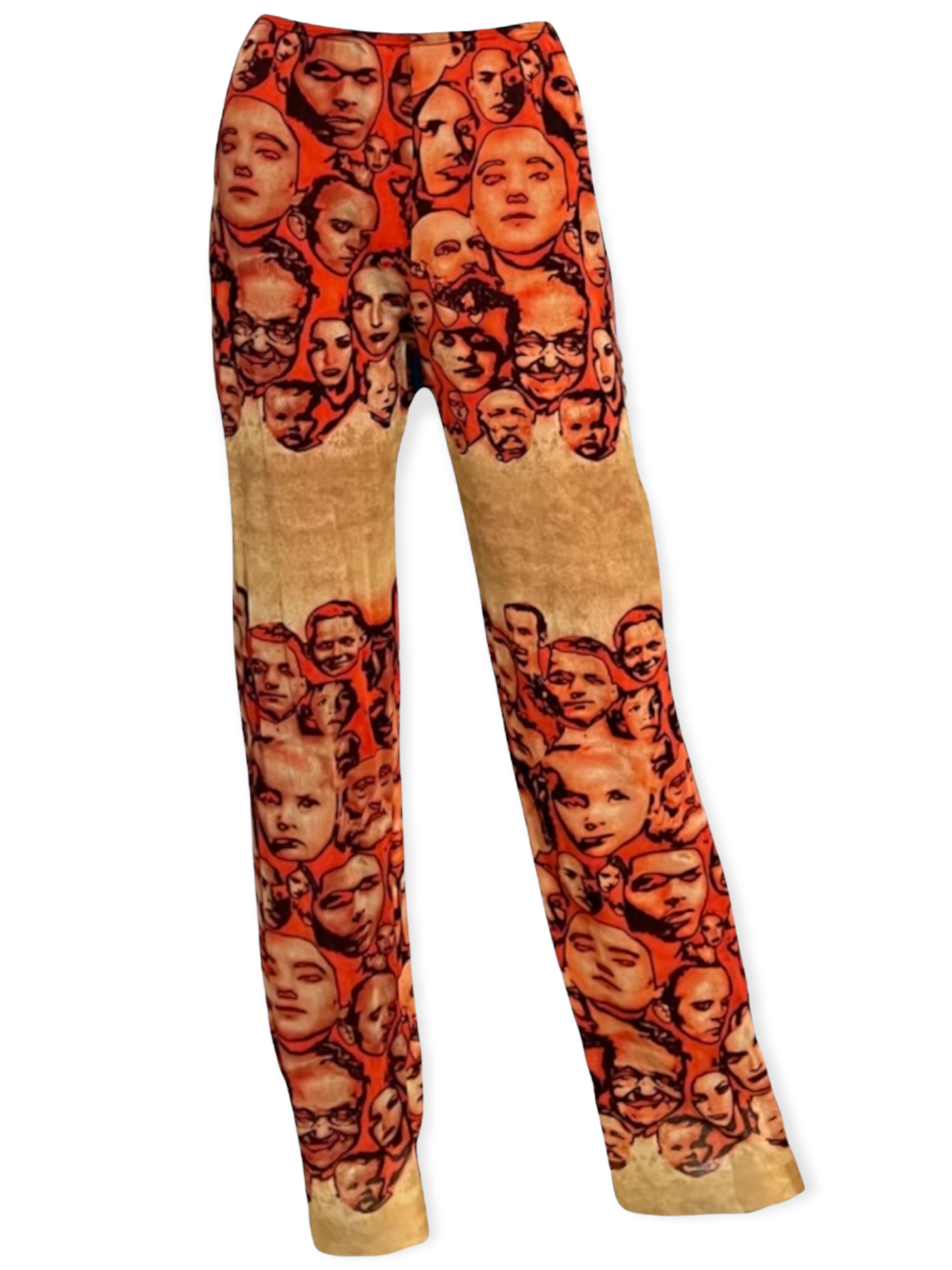 Jean Paul Gaultier Vintage Mesh Faces Printed Pants