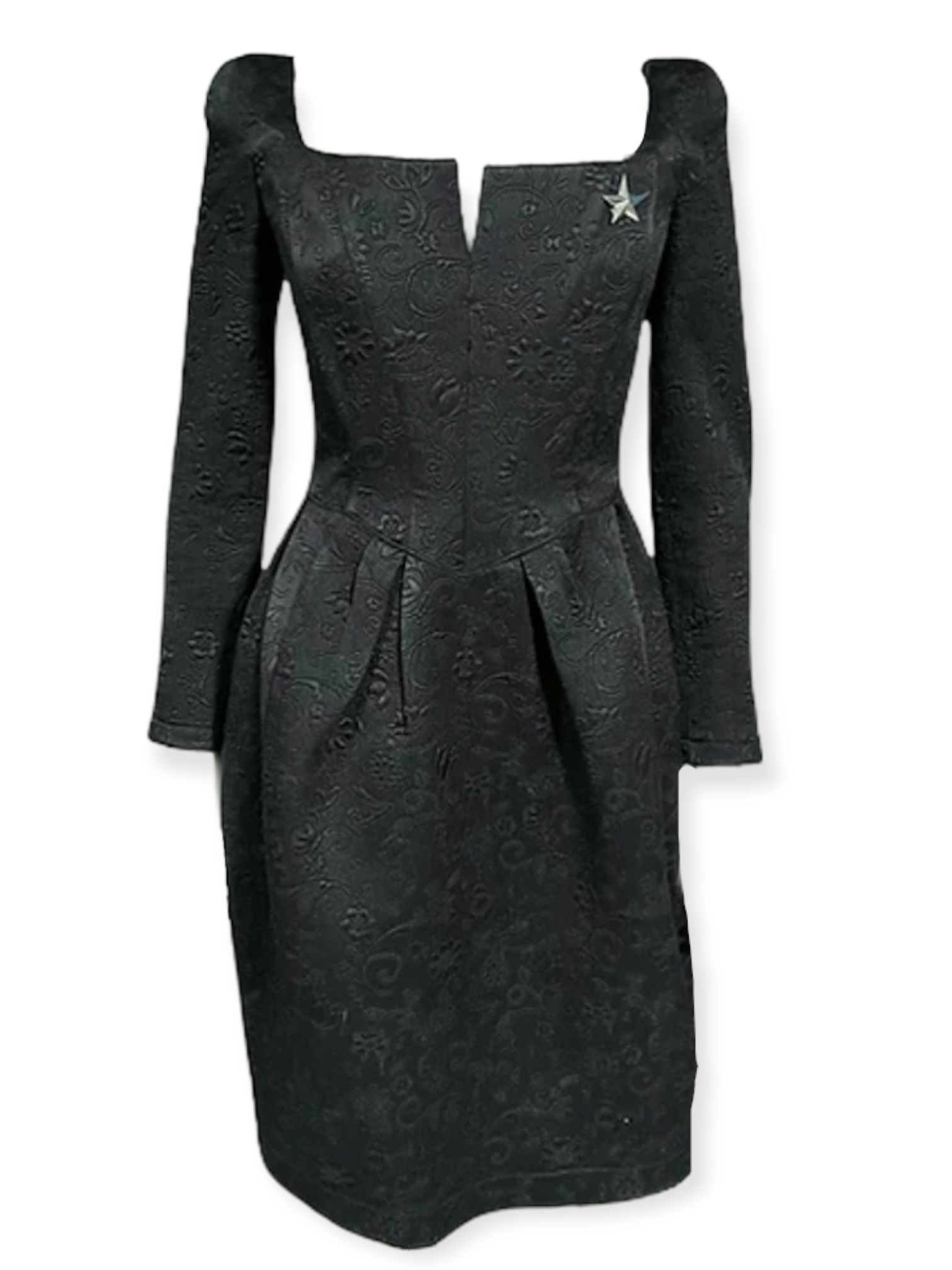 Thierry Mugler Vintage Black Jacquard Corset Dress