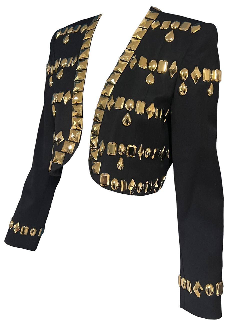 Thumbnail: 1990’s Escada Gold Beaded Black Cropped Vintage Jacket