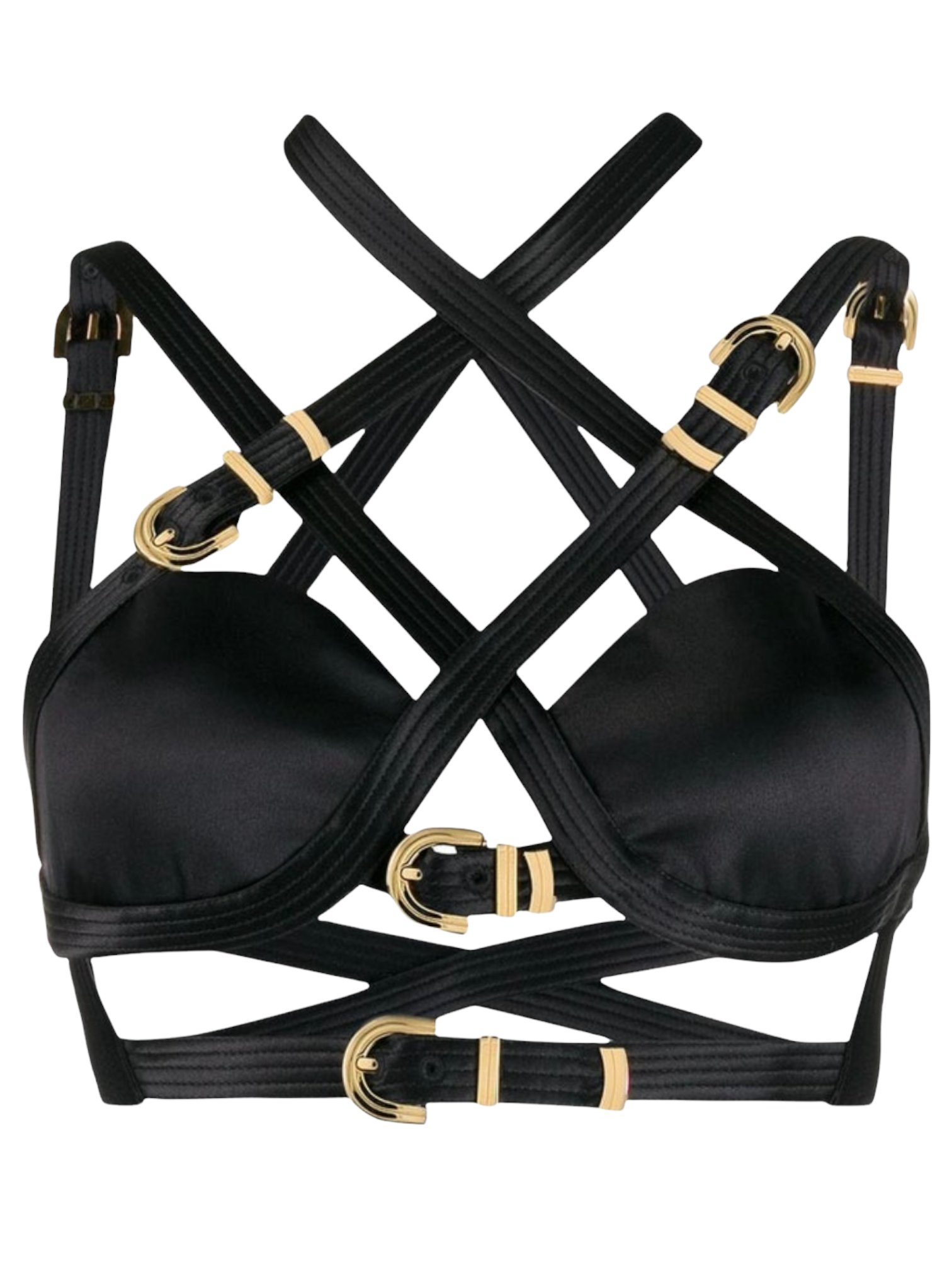 Versace New With Tags Black Bondage Corset Top 2019 Tribute Runway