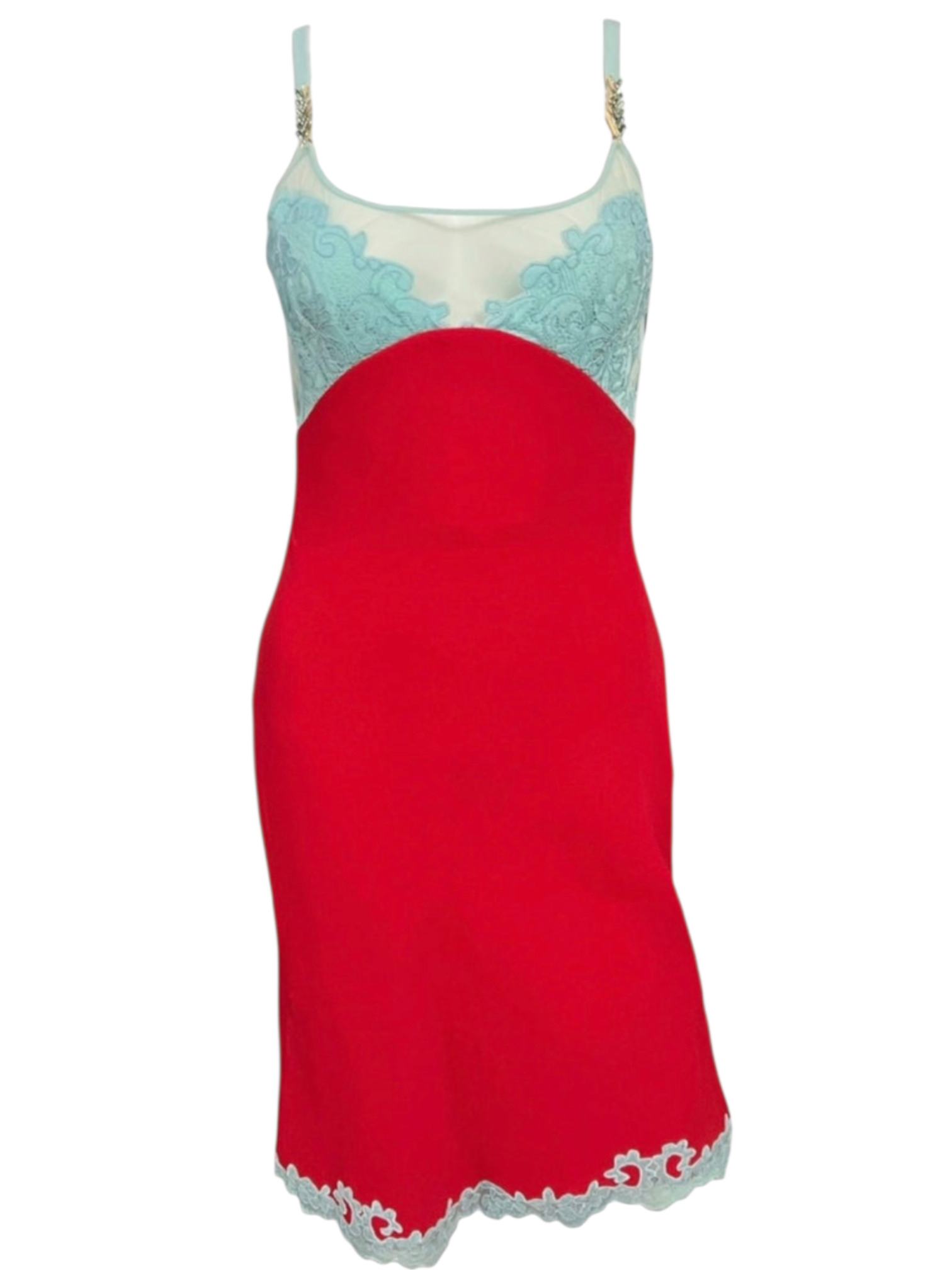 F/W 1996 Gianni Versace Couture Lace Crystal Slip Dress