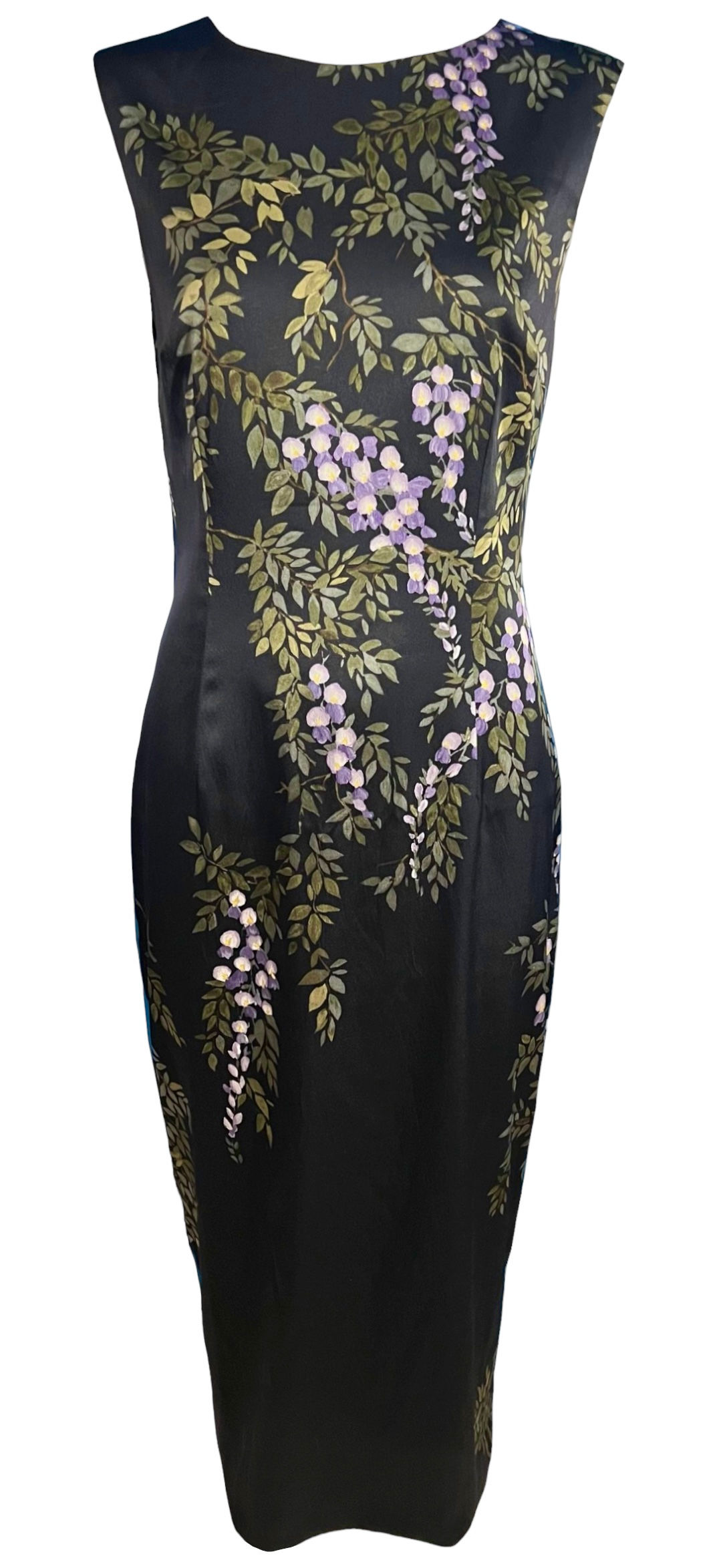 F/W 1998 Dolce & Gabbana Floral Hand Painted Silk Dress Runway