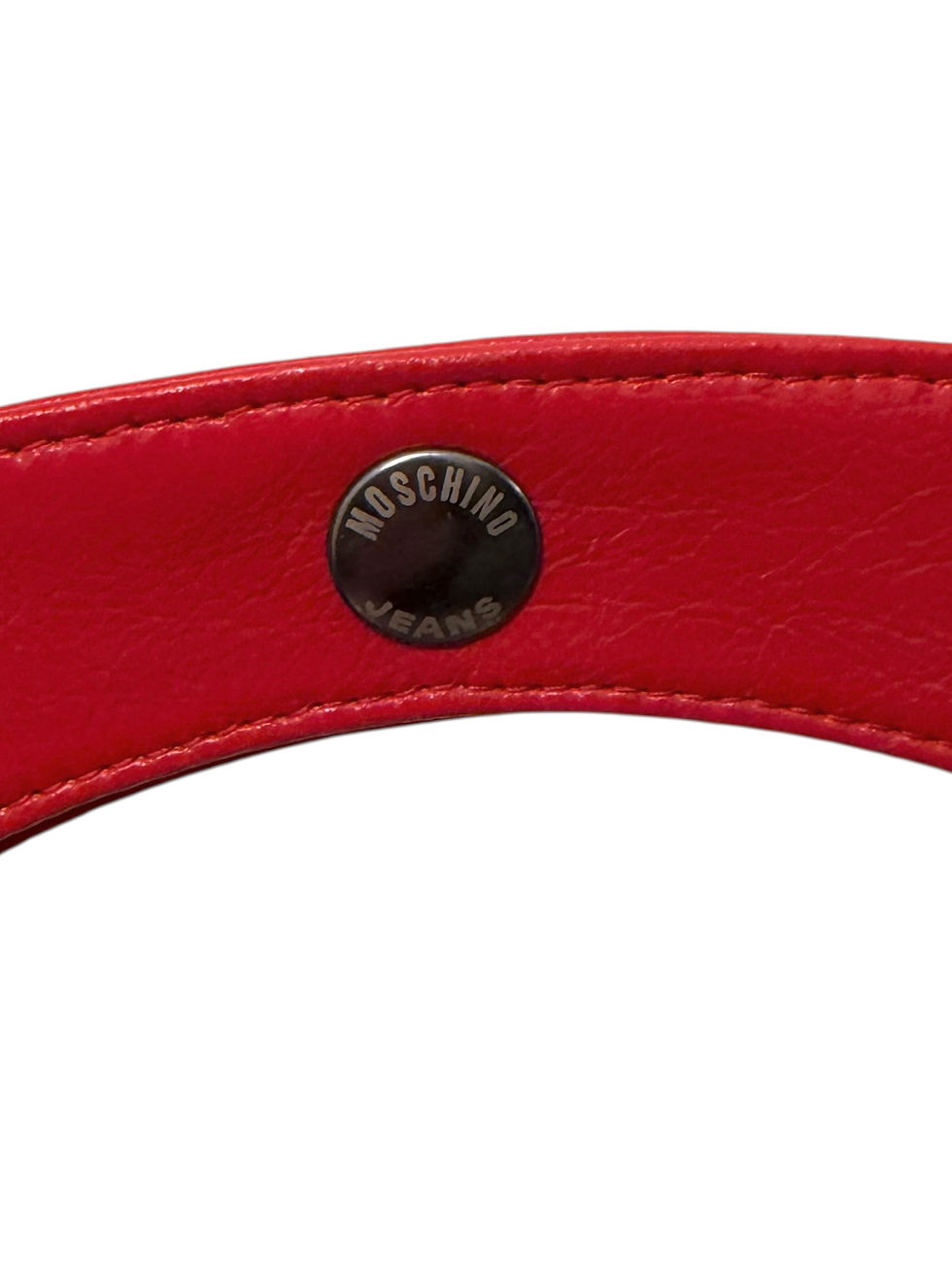 Thumbnail: 90's Moschino Jeans Red Large Patent Leather Circle Bag
