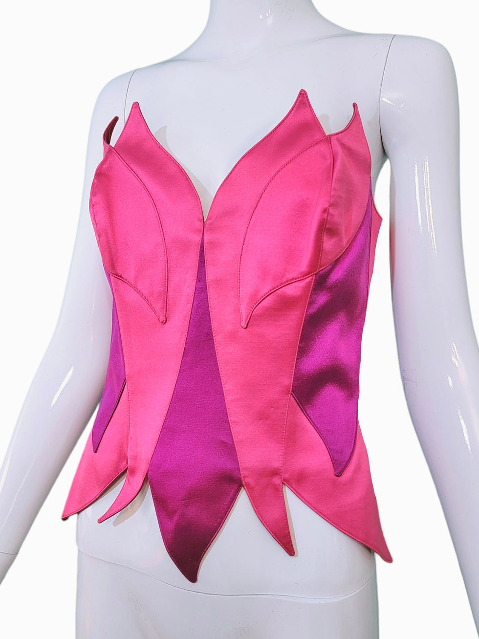 Thumbnail: Thierry Mugler Couture Pink Flame Bustier and Skirt Ensemble