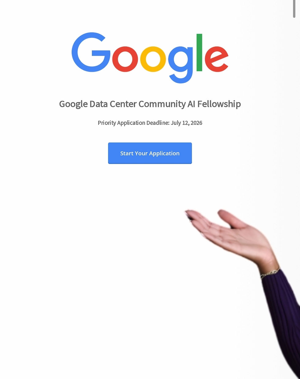 Google Data Center Community AI Fellowship 2026 — Fully Funded AI Entrepreneurship Programme for Community Leaders