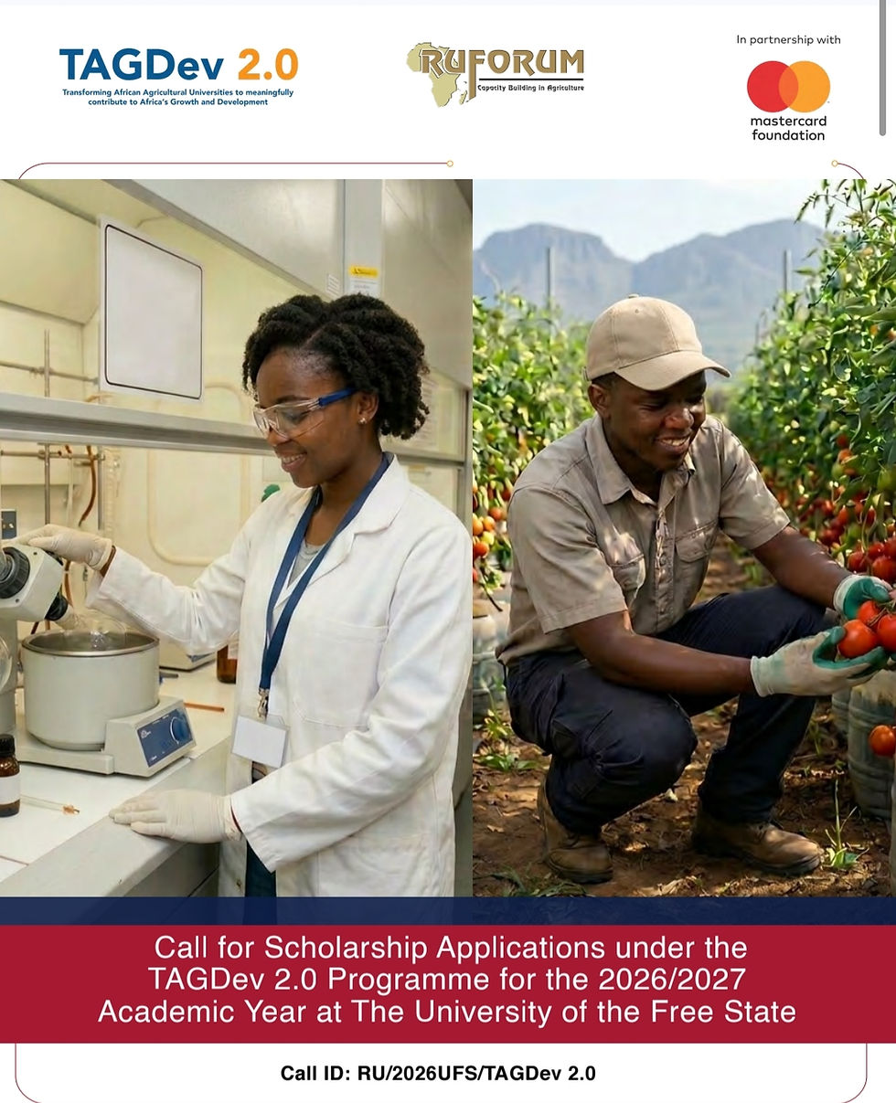 University of the Free State TAGDev 2.0 Scholarships 2026/2027 in South Africa | Fully Funded