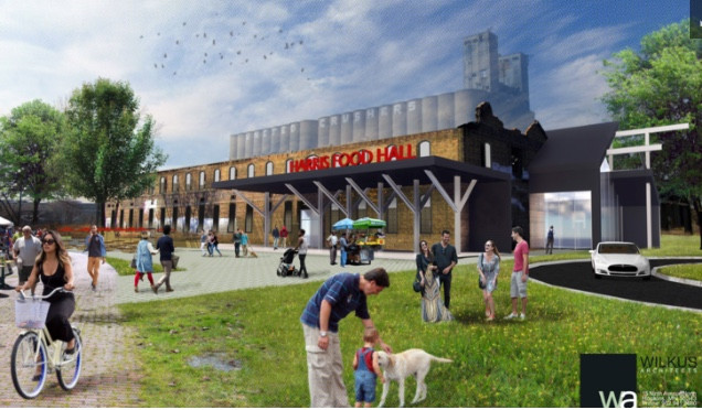 Rendering of the redeveloped Harris Building