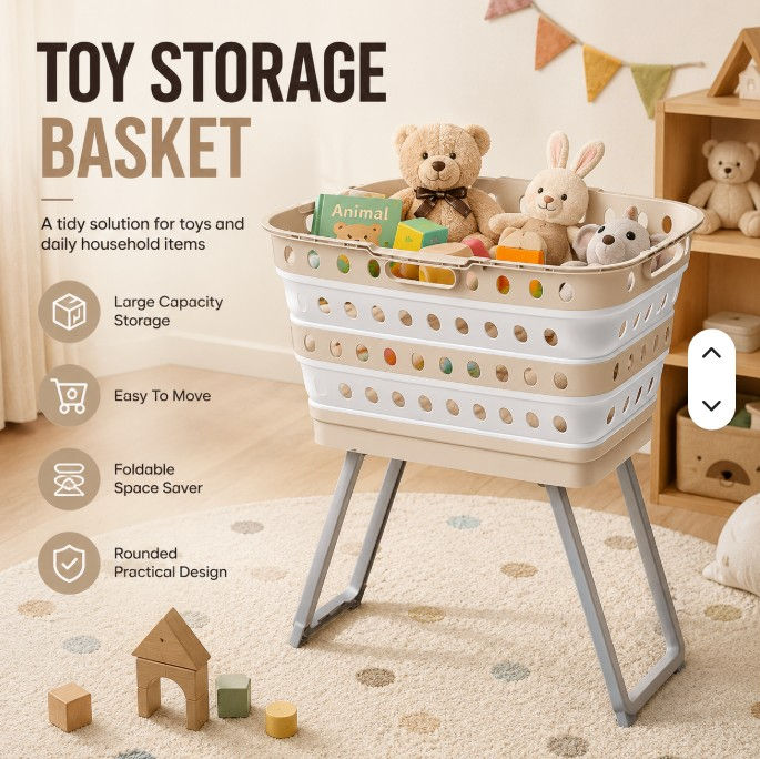 Collapsible Laundry Basket with stand