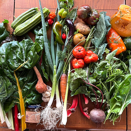Plentiful Fruit and Vegetables on table
