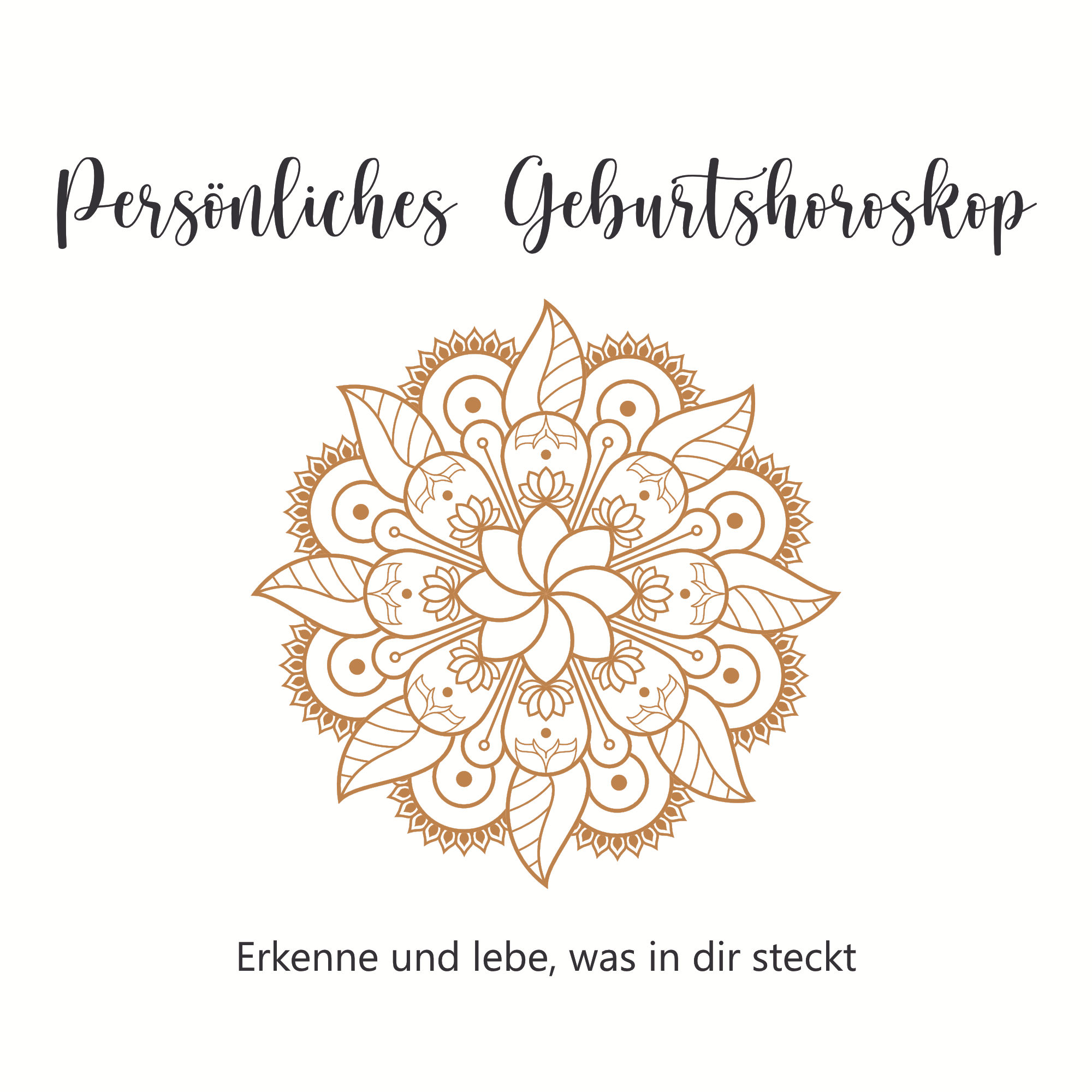 Mandala Blume als Symbol für ein persönliches Geburtshoroskop eines Menschen.