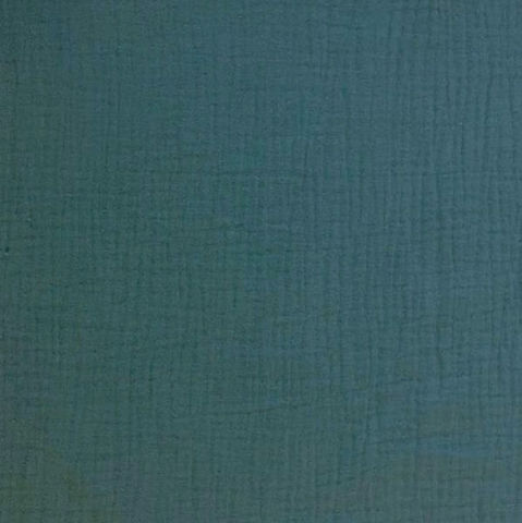 Ein Stoffmuster für selbstgenähte Kinderkleidung petrol gewebt