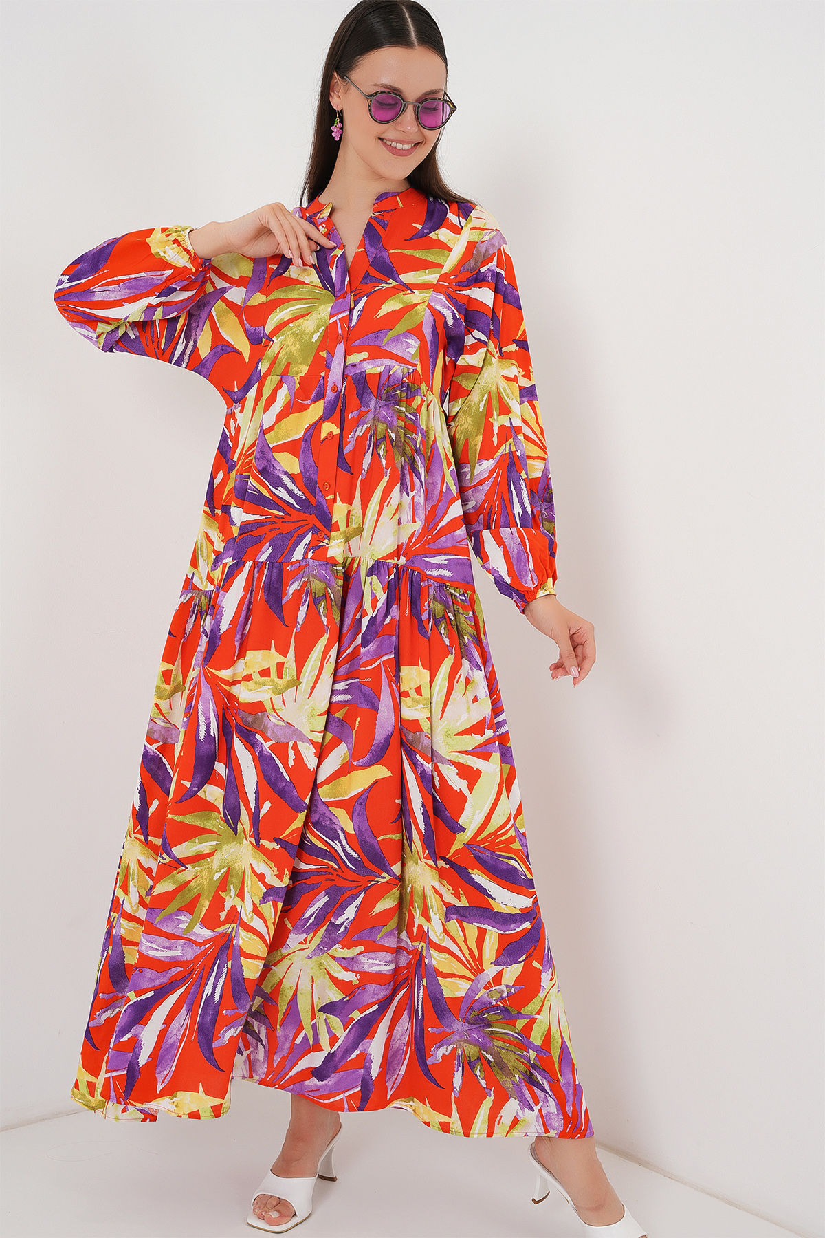 Dress with authentic patterned