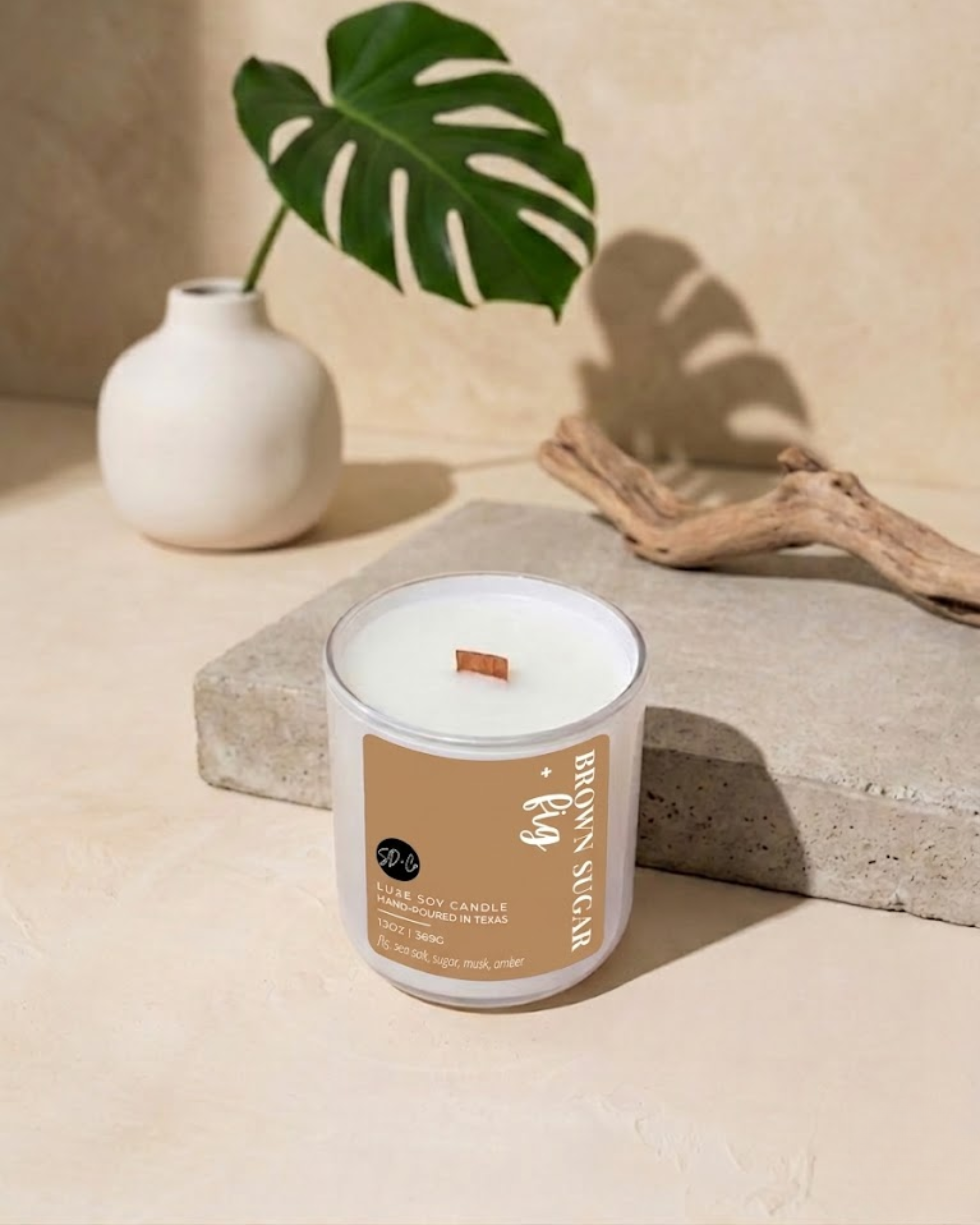 BROWN SUGAR + FIG Luxe Soy Candle | 13 oz