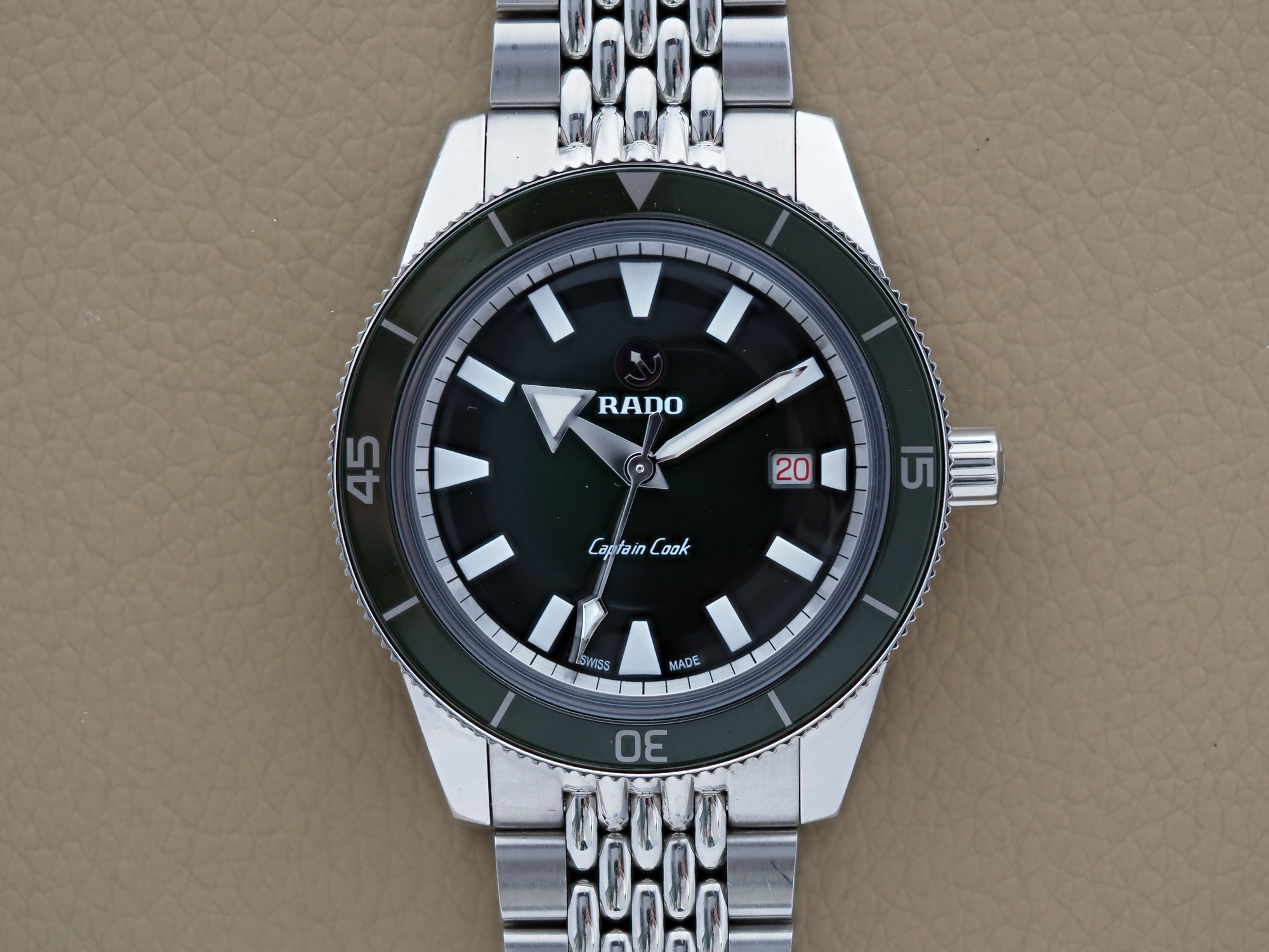 Rado Captain Cook 42mm Green Beads of Rice Bracelet