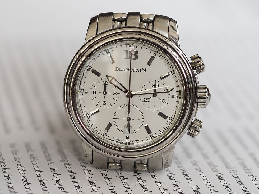 Thumbnail: Blancpain Léman Chronograph  2185-1127-11 Stainless Steel White Dial 38mm