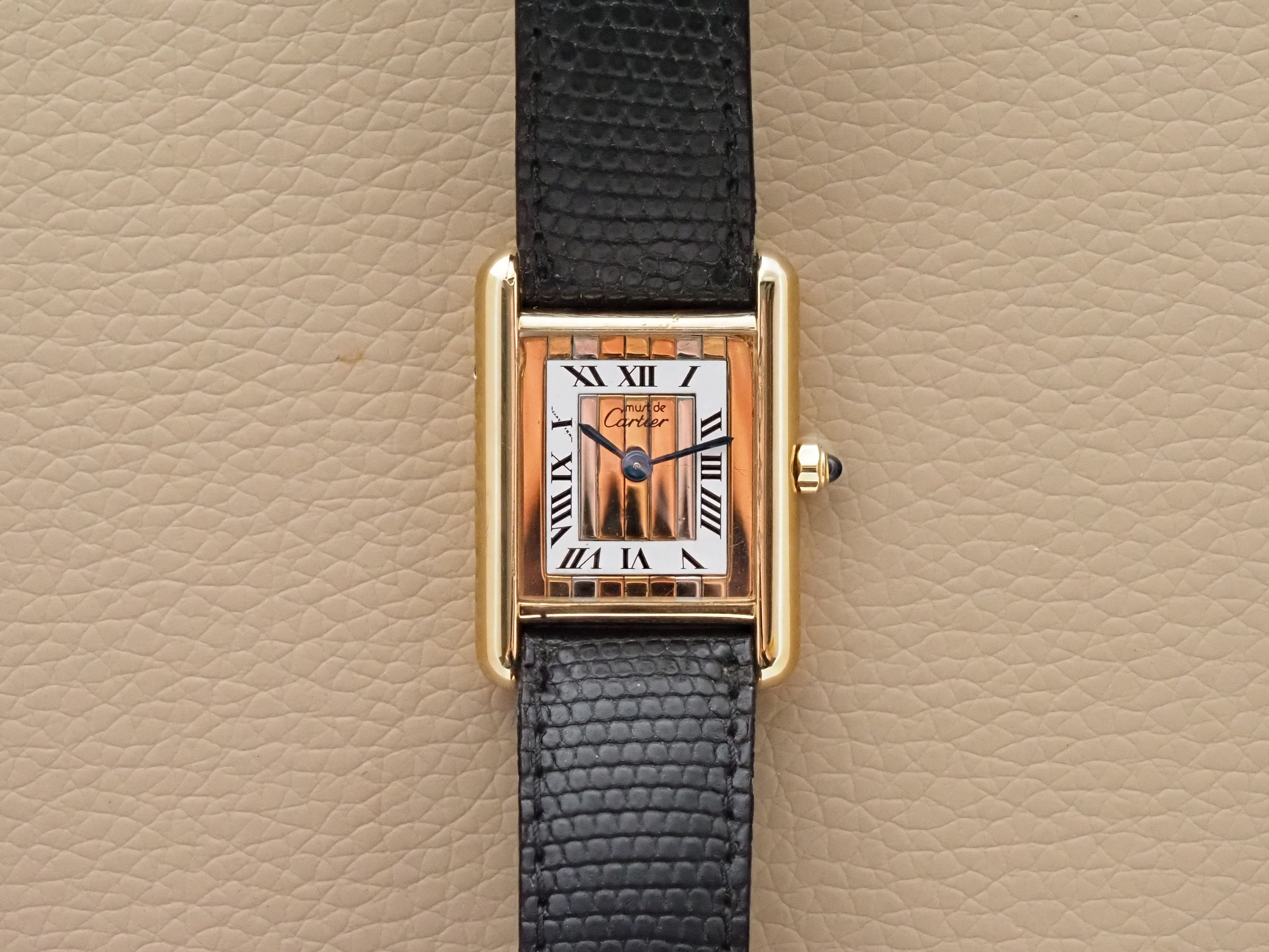 Must de Cartier Tank Vermeil 3 66001 21mm Trinity and White Dial