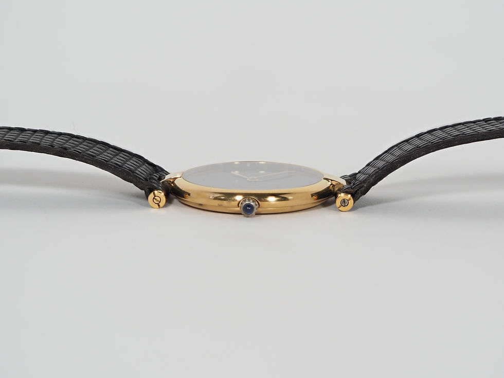 Thumbnail: Cartier Must de Cartier Vendome Ronde Vermeil Black 30mm 1980's