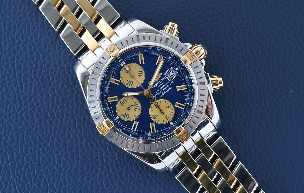 Thumbnail: Breitling Chronomat Evolution Blue Dial B13356 Two Tone