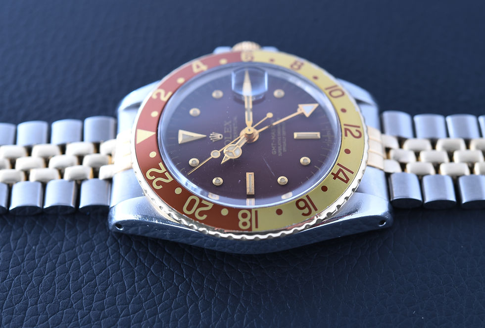 Thumbnail: Rolex GMT Master Rootbeer 1675 1973 Two Tone USA Bracelet