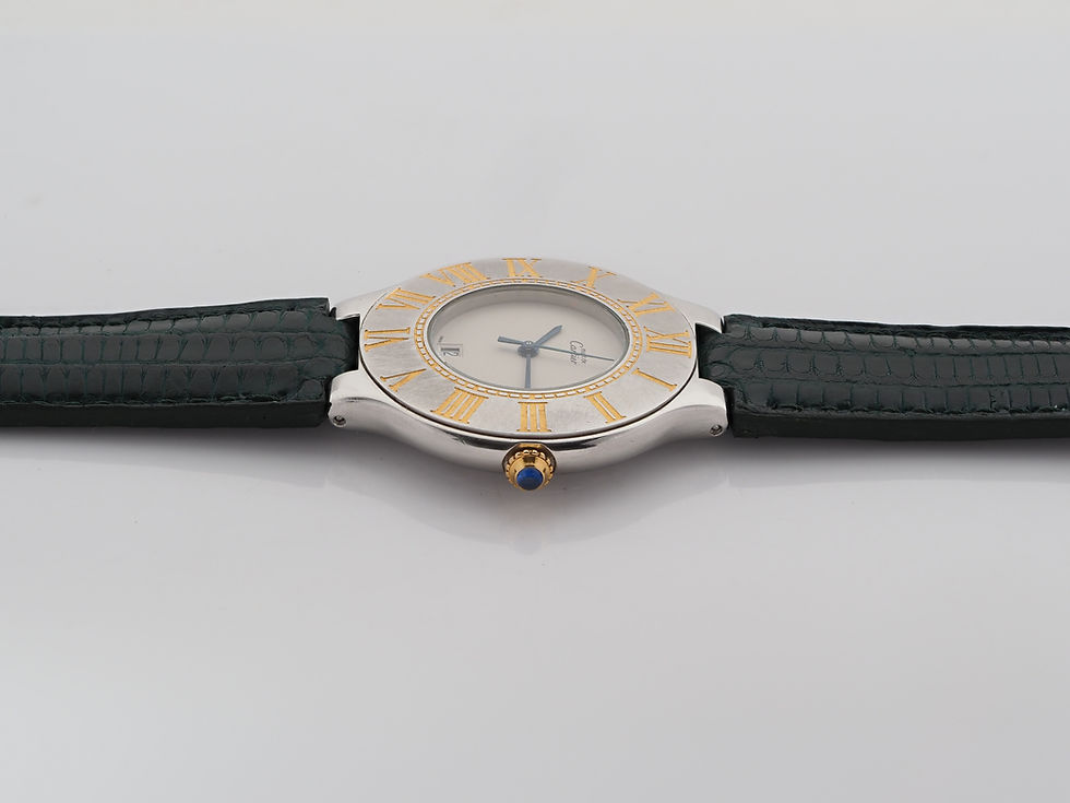 Thumbnail: Cartier Must 21 Watch 9011 Quartz Date Mens 35mm