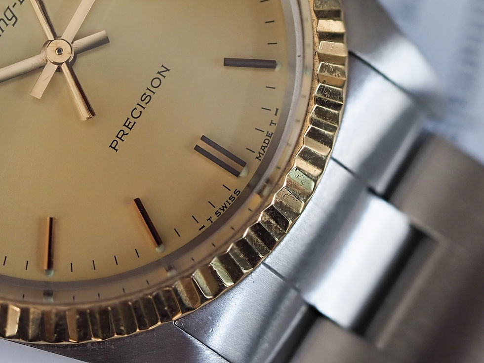 Miniature : Rolex Air-King Date 5701 Two Tone Champagne Dial 34.5mm 1987
