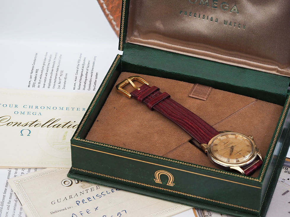 Thumbnail: Omega Constellation 2852 SC 1956 Gold Top 35mm Box Papers!