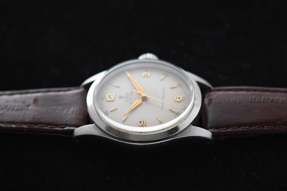 Thumbnail: Tudor Oyster 7903 12-3-6-9 Matte White Dial 32mm 1957