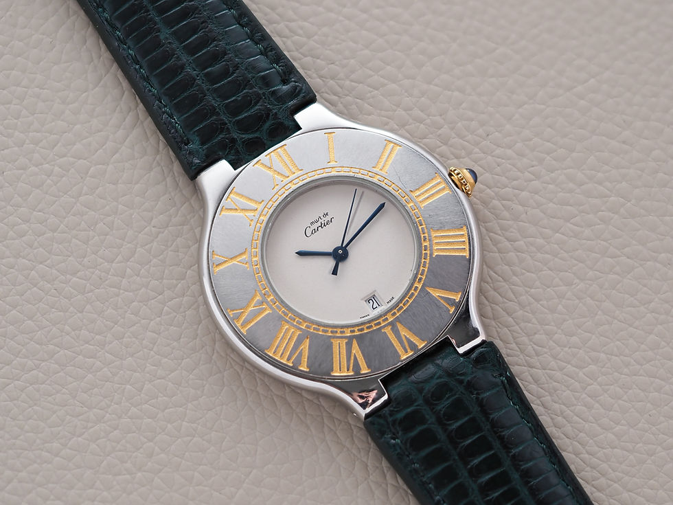 Thumbnail: Cartier Must 21 Watch 9011 Quartz Date Mens 35mm
