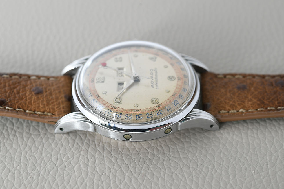 Thumbnail: Movado Calendomatic Stainless Steel Triple Date Bumper Automatic