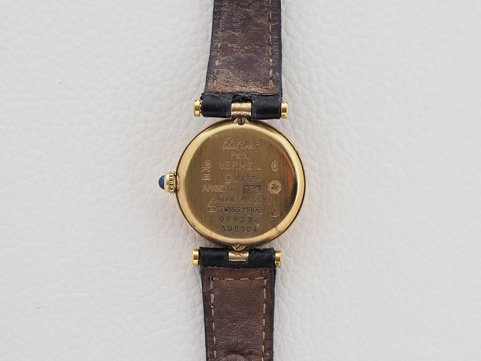 Miniature : Cartier Vermeil 590004 24 mm, Gold Plated Large Roman Numerals