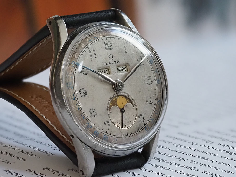 Miniature : Omega Cosmic 2471/1 35mm Triple Date Moonphase Original 1944