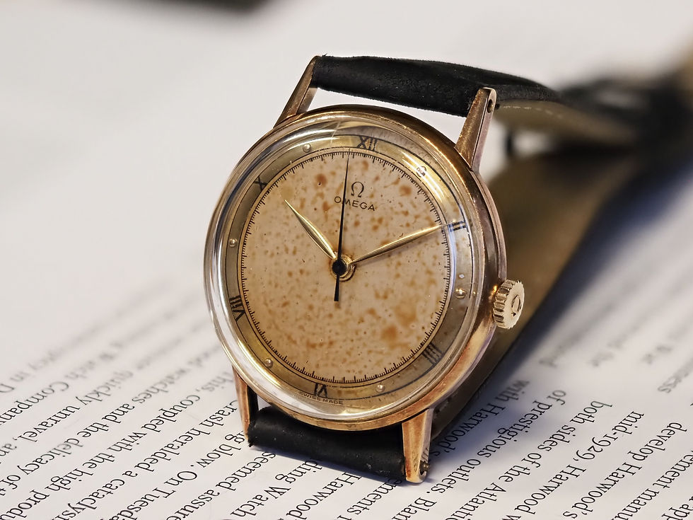 Thumbnail: Omega 28SC Manual Wind 14k Gold 32.5mm Case Silver-GoldTrack 1944