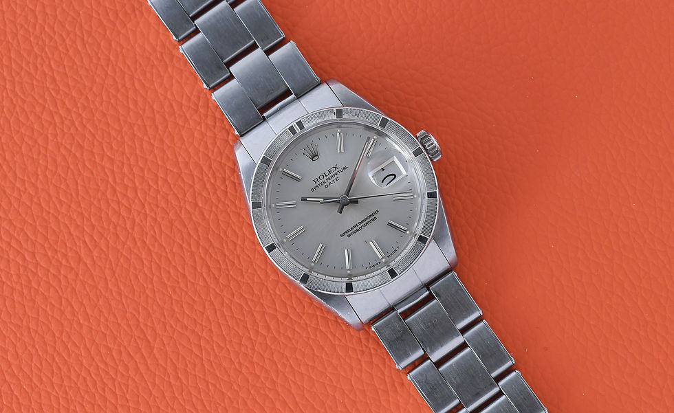 Thumbnail: Rolex Date 1501 34mm Silver Dial with 7205 Riveted Bracelet 1966