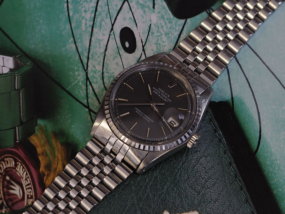 Thumbnail: Rolex Datejust 1603 Matte Paint Gray Dial 1970