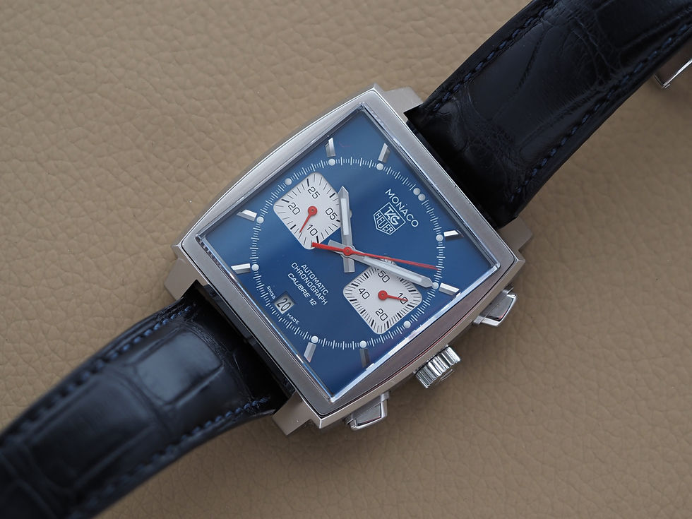 Miniature : TAG Heuer Monaco CAW2111-1 Calibre 12 Chronograph Blue Dial