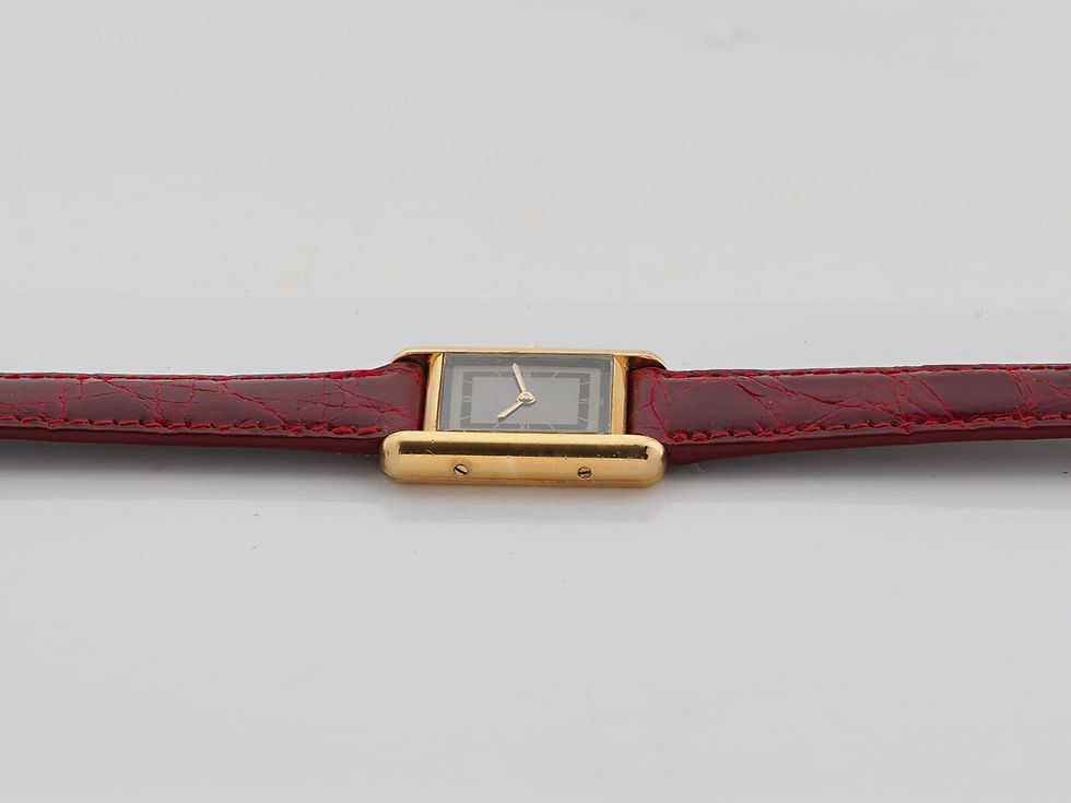 Miniature : Cartier Tank Vermeil 3 66001 Gray-Black Dial 21x28mm