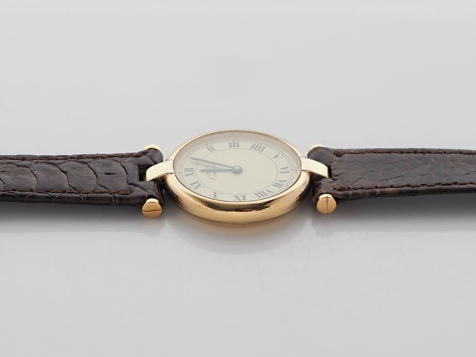 Thumbnail: Cartier Vendome Vermeil 24mm Quartz Roman Limoncello Dial