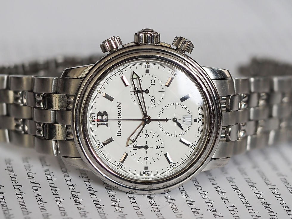 Thumbnail: Blancpain Léman Chronograph  2185-1127-11 Stainless Steel White Dial 38mm