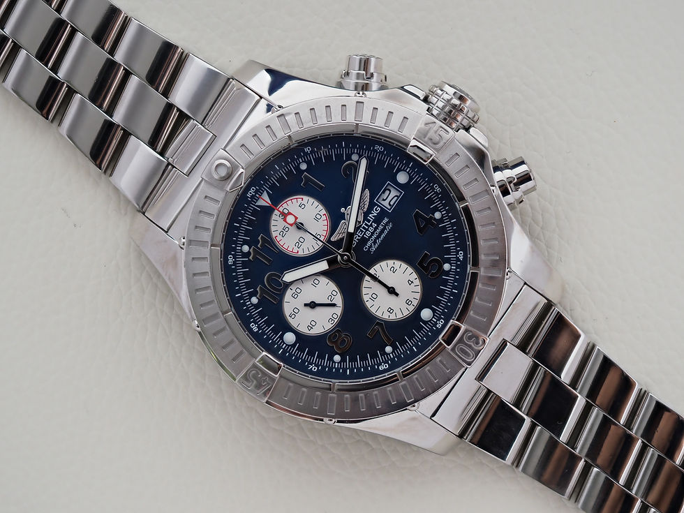 Thumbnail: Breitling Super Avenger Chronograph A13370 Blue Dial 48mm