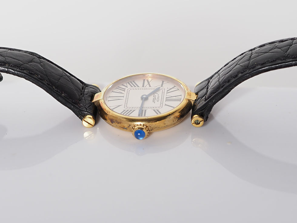 Thumbnail: Cartier Vermeil 590004 24 mm, Gold Plated Large Roman Numerals