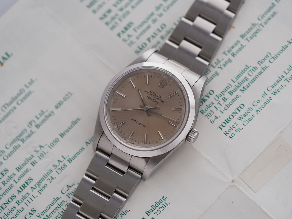 Thumbnail: Rolex Oyster Perpetual Air-King 14000 Tropical Silver Dial /w Papers 1993