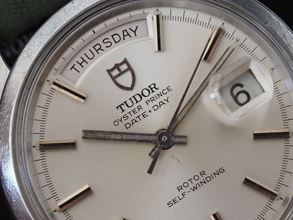Miniature : Tudor Oyster Prince Date + Day Jumbo 37.3mm 7017/0 Silver Dial 1969